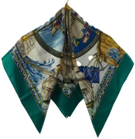 hermes scarf green schooner sea monster|hermes scarf price.